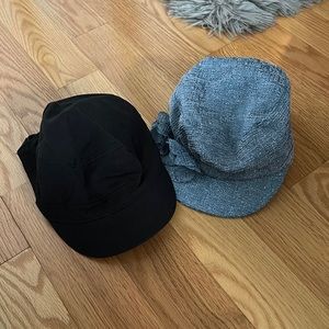 🐾 4 for $20 one blue and silver cap with flowers on the side, one black one